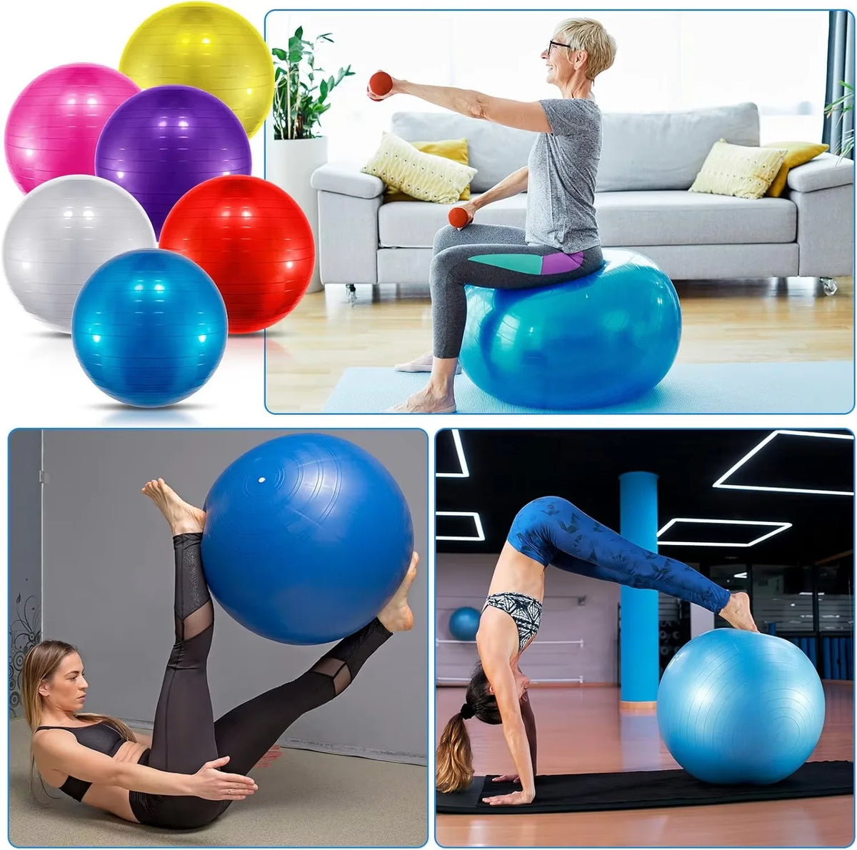 Women Gym Yoga Fitness Ball Thickening Type Anti-explosion Diameter 25/55/75cm Pilates Workout Mini Ball Sculpting Legs And Hips