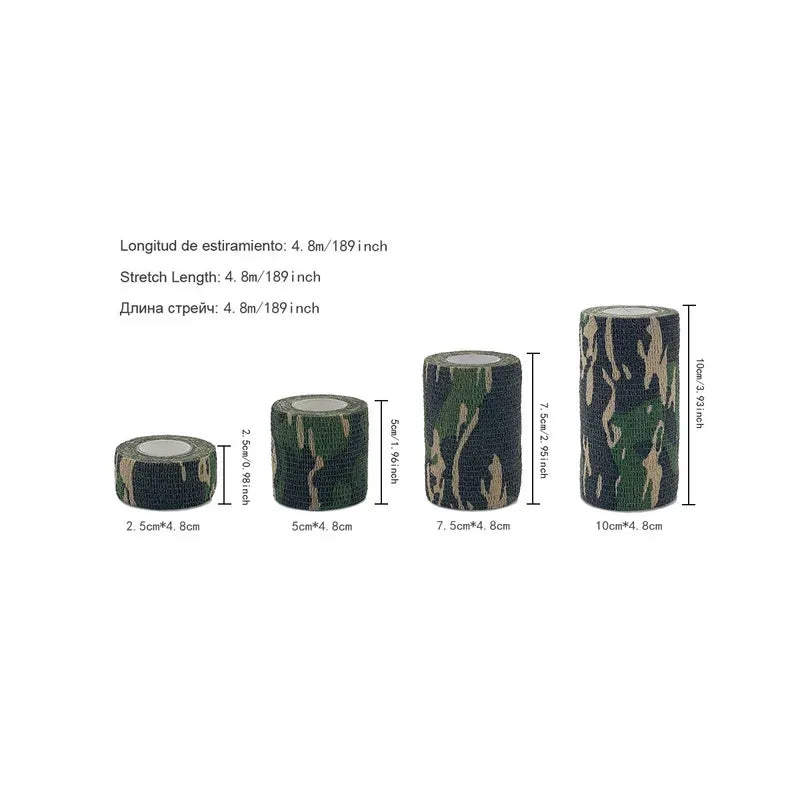 6/12/24/48Pcs Black and white Camouflage Elastic Wrap Tape Self Adhesive Sports Protector Ankle Knee Finger Arm Bandage