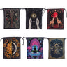 Velvet Witch Cat  Tarot Card Bag With Halloween Pumpkin Drawstring Pouch For Divination Jewelry Astrology Dice Accessories Bag