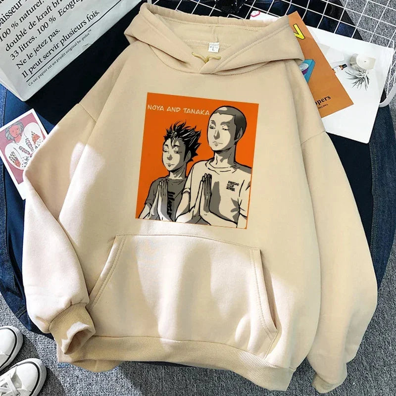 90s Japanese Anime Haikyuu Hoodies Women Funny Karasuno Fly High Graphic Streetwear  Fashion Male Sweatshirts Unisex Harajuku