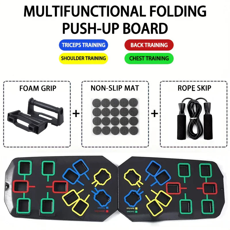 New Portable Multifunctional Push-up Board Set with Handles Foldable Fitness Equipment for Chest Abdomen Arms and Back Training