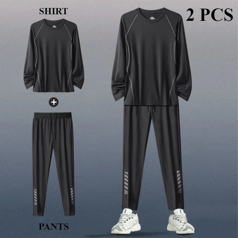 Sports Suit Men's Running Training Clothes Fitness Clothes Spring 1-3 PCS Running Quick-drying Sports Sets Mens Clothes