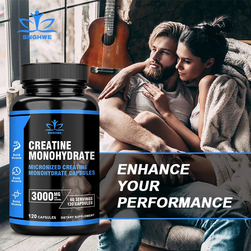 SNGHWE Creatine Monohydrate - 3000mg - Muscle, Energy, Cognition, Male And Female Recovery Support - Creatine HCI Capsules