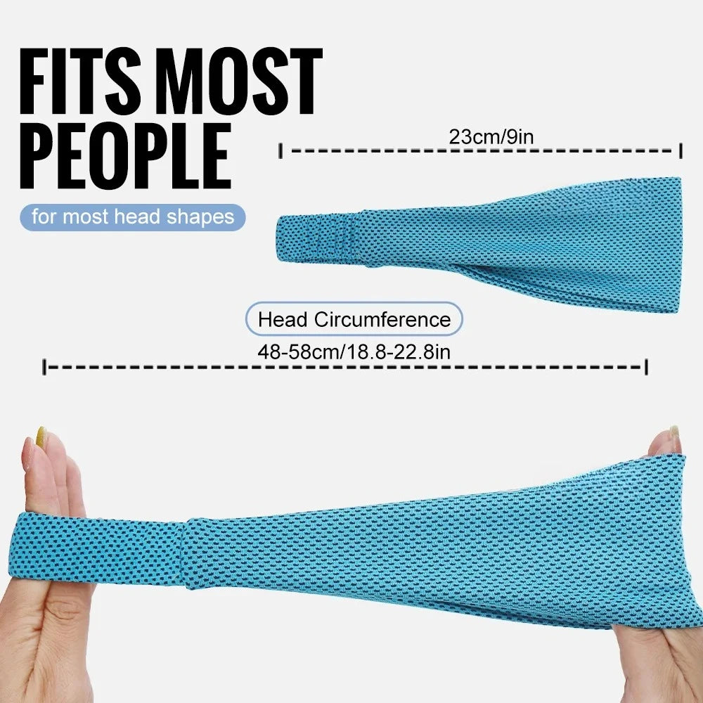 Sport Headband Breathable Fitness Sweatband Non Slip Elastic Tennis Headband Sweat Wicking Lightweight Running Hairband