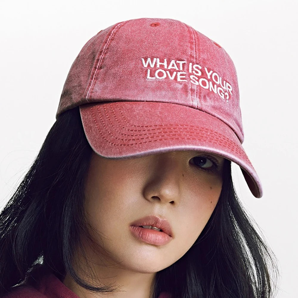 Kim Tae Hyung 'What Is Your Love Song' Concert Letter Kpop V Hat Embroidered Printed Baseball Cap Fashion Streetwear Accessory