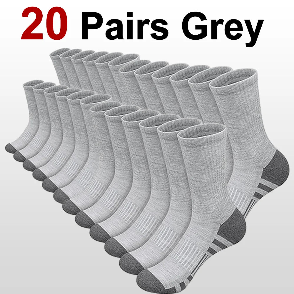 10/20/30 Pairs Men Outdoor Sports Socks Anti Odor Sweat Absorbing Breathable Comfortable Basketball Cycling Running Casual Socks