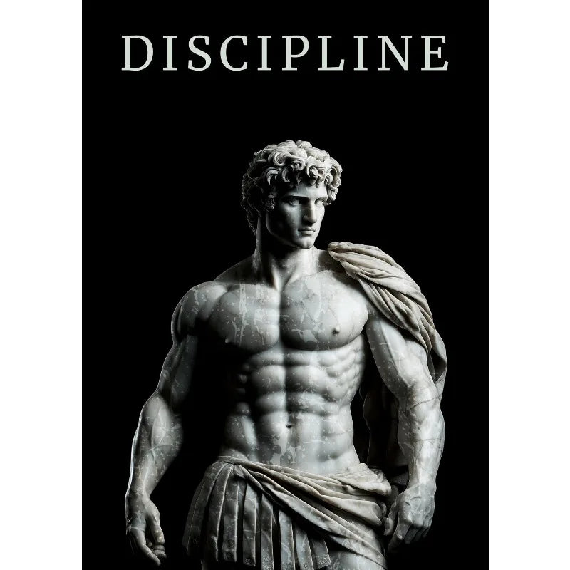 Retro Spartan Warrior Caesar Roman Statue Motivational Quotes Poste Canvas Painting Wall Art Pictures Home Gym Decor Gift