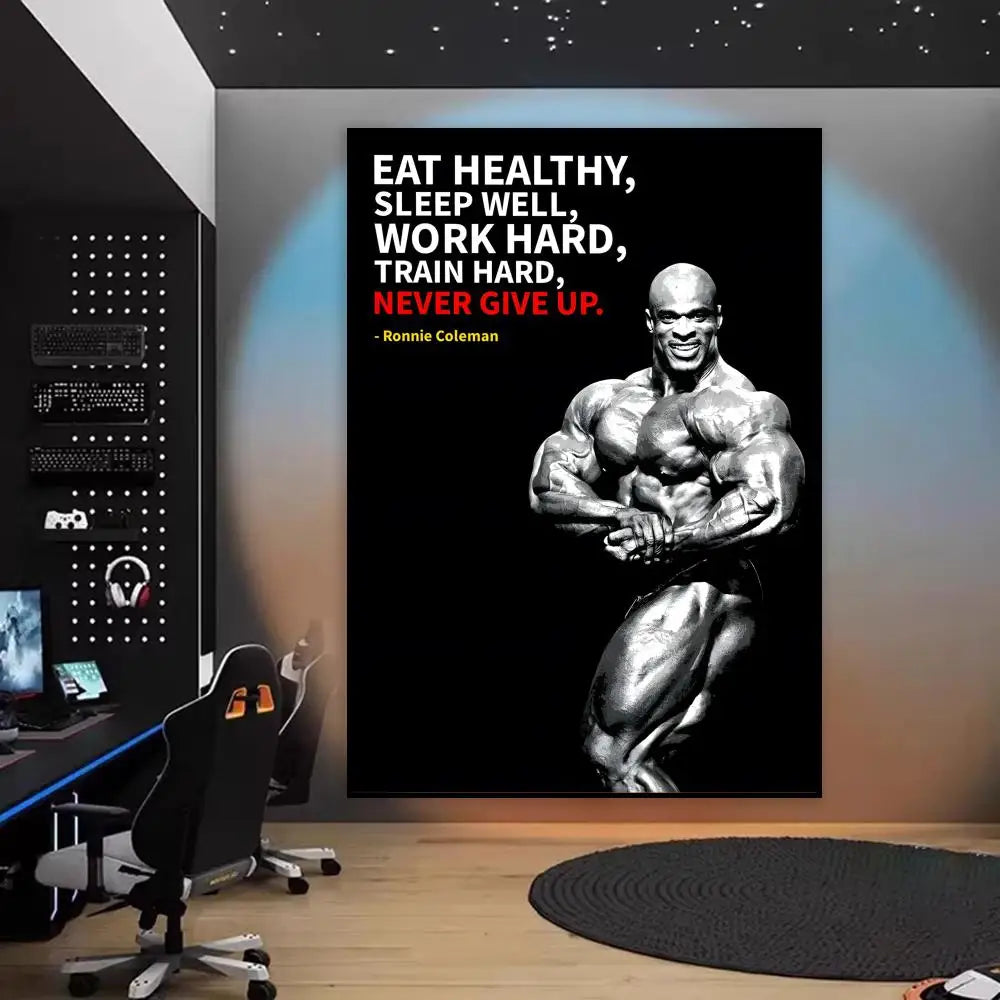 Bodybuilding Champion R-Ronnie C-Coleman Painting Calligraphy HD Canvas Poster Crease Free Waterproof All Space Wall Decor