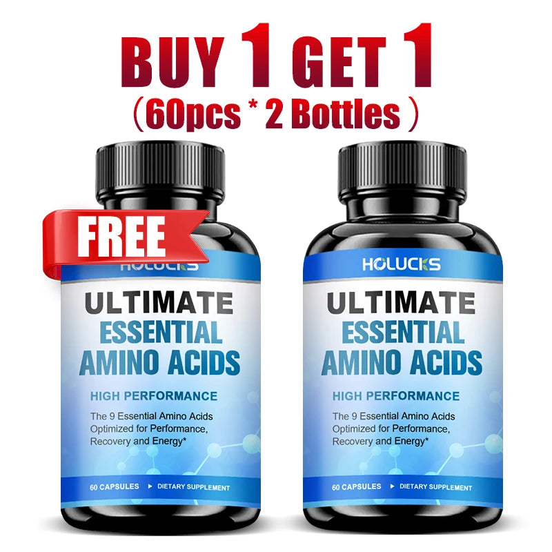 HOLUCKS Ultimate Essential Amino Acids Supplement, Support Muscle Repair, Recovery & Boost Energy for Gym & Fitness Enthusiasts