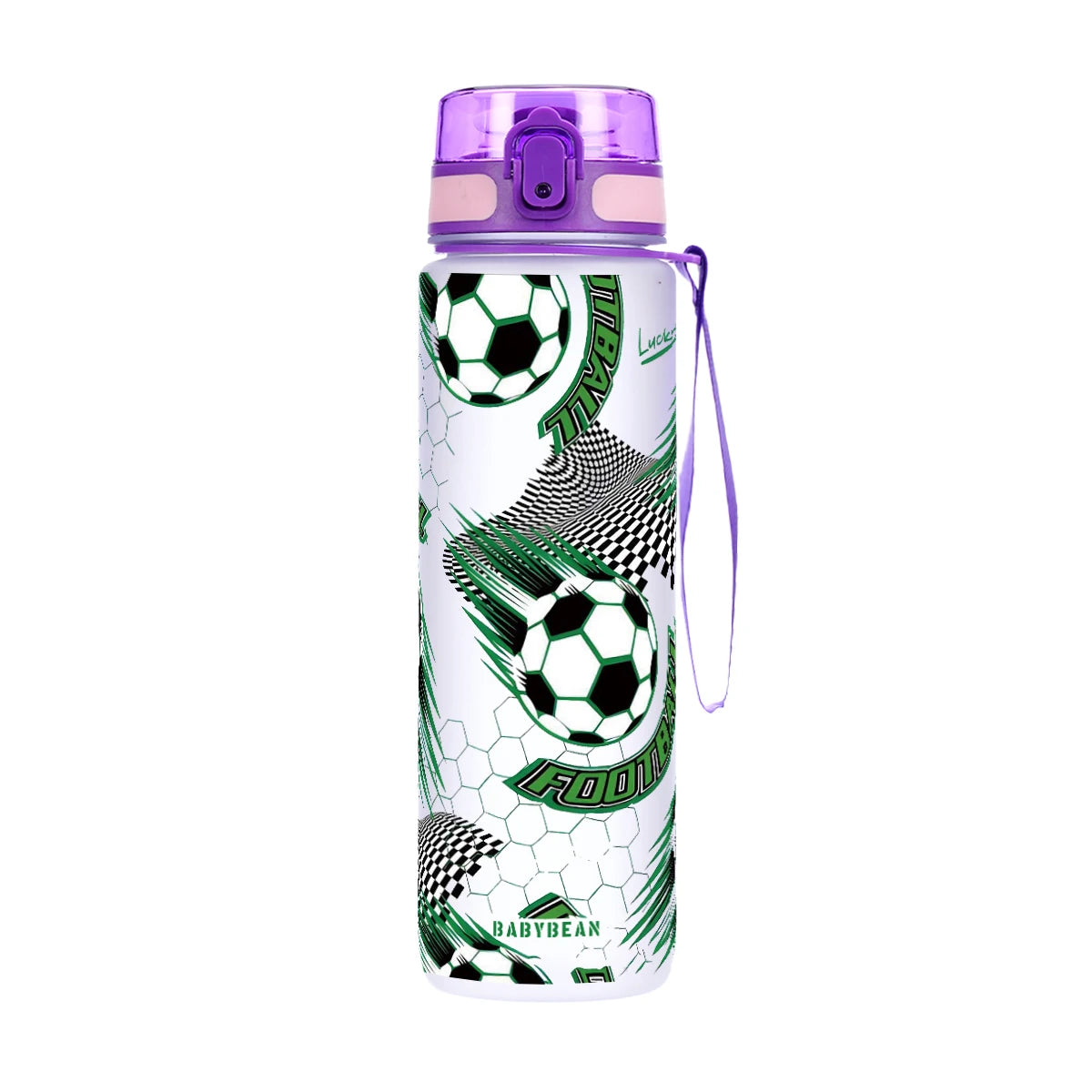 750ml Football Pattern Kids Water Bottle Leak Proof Flip Lid Portable Sports Drink Cup For Boys Outdoor Sport