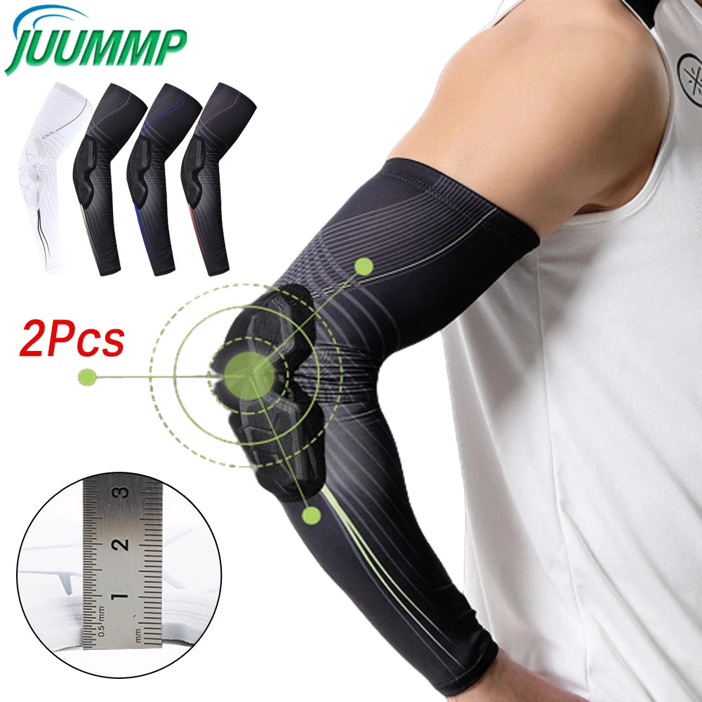 1Pair Elbow Pads with Padded, Basketball Shooter Sleeves, Collision Avoidance Padded Elbow for Volleyball Football Baseball