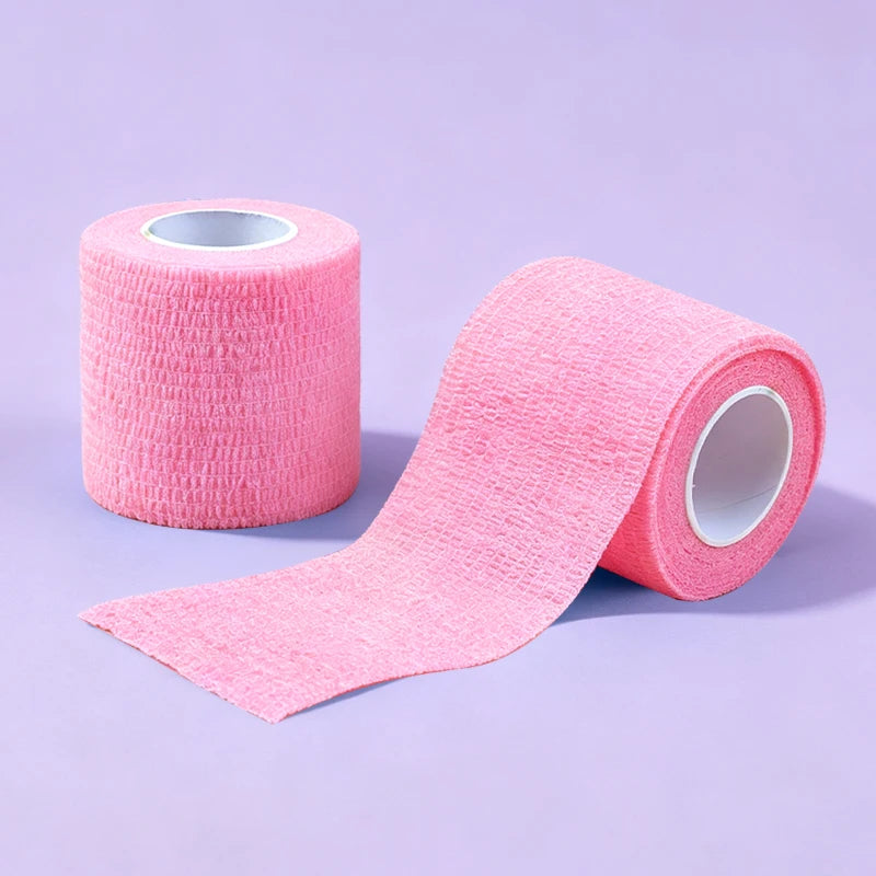 5 Rolls Athletic Wrap Tape Self Adhesive Elastic Bandage Elastoplast Sports Protector Knee Finger Shoulder Tattoo Accessories