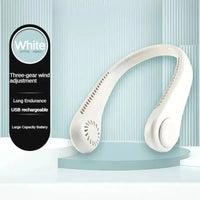 3 Speed Adjustable Bladeless Neck Fan Portable Rechargeable Mini Hanging Neck Air Cooler Long Battery Life For Summer Outdoor