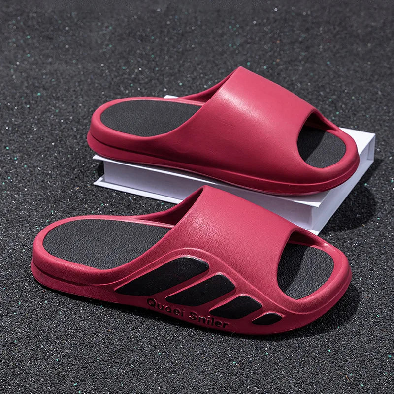 Men's Sport Slides Summer - Thick Sole Anti-Slip Outdoor Slippers, Comfortable Durable EVA Home Sandals, Odor-Free & No Noise