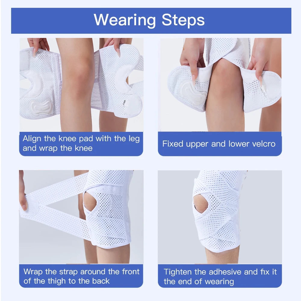 TRALOW Adjustable Meniscus Knee Brace with Side Stabilizers Breathable Mesh Fabric for Running,Injury Recovery,Joint Pain Relief