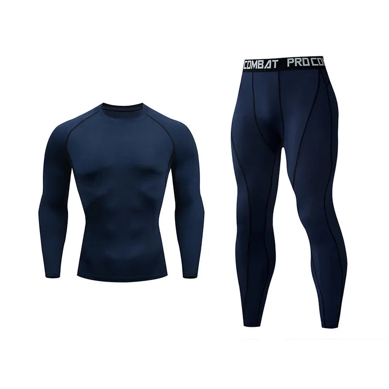 Men's Running Set Gym Jogging Thermo underwear xxxxl Second skin Compression Fitness MMA rashgard Male Quick dry Track suit