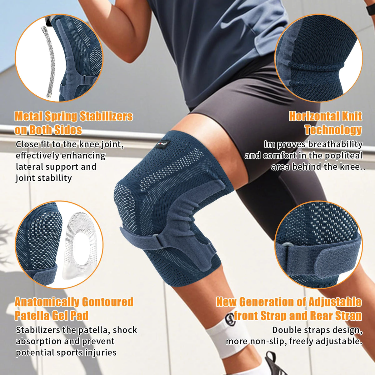 NEENCA Knee Brace with Patella Pad & Side Stabilizers,Knee Compression Sleeve Support for  Women and Men ACL/PCL, Running Sports