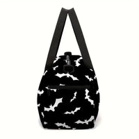 White Bat Black Large Capacity Luggage Bag for Boy and Girls Best Gifts 2D Flat Cartoon Travel Duffels Hand Bag for Children