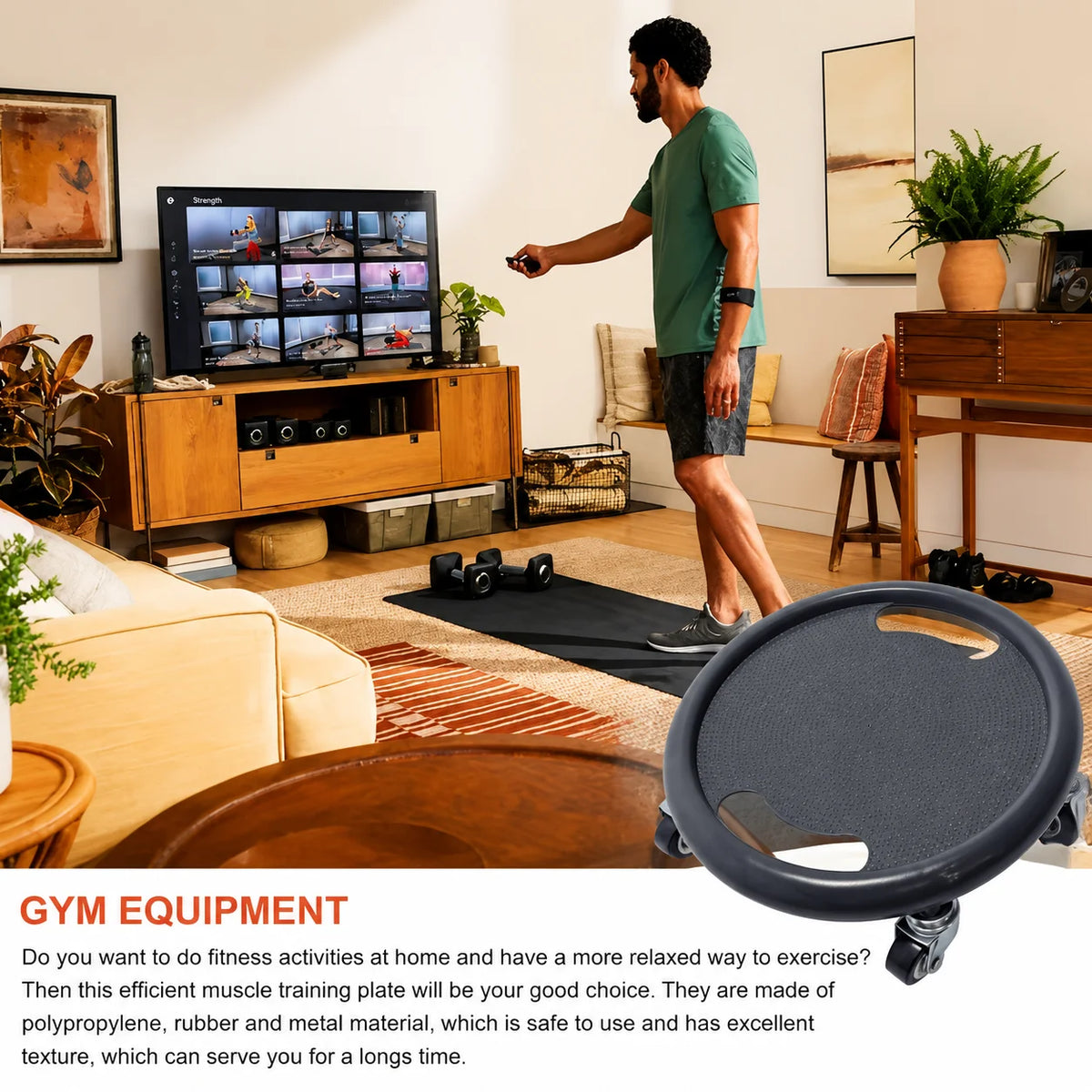 1PC Ab Roller Sliding Board Silent Core Trainer with Handles Full Body Workout Exercise Equipment for Home Gym Fitness