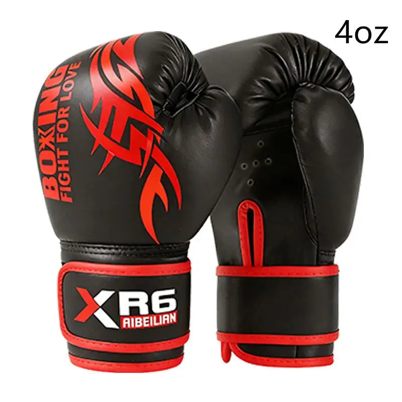 4/6 Oz PU Breathable Children's Adult Professional Sanda Muay Thai Taekwondo Neutral Breathable Boxing Gloves