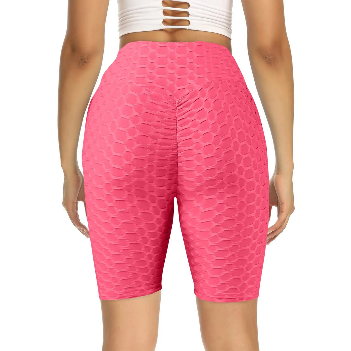 Women's Sexy Capris Yoga shorts Fitness ,Buttocks, Bubble Sports Leggings With Pockets leggings Peach Hip-lifting Sports Pants
