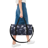 Skull Flower Large Capacity Luggage Bag  For Boy And Girls Best Gifts 2D Flat Cartoon Travel Duffels Hand Bag For Children