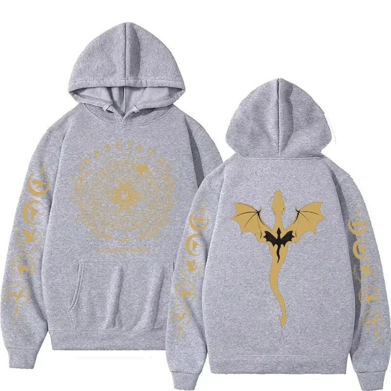 2026Fall Winter Fashion Trends Fourth Wing Graphic Hoodies Men's Long Sleeve Sweatshirts Hoodies Streetwear