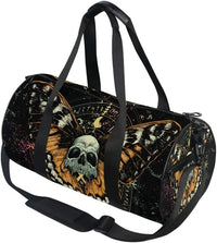 Black Skull Moth Duffel Bags Magic Skulls Sports Gym Bag Travel Luggage Overnight Bags for Men Women Duffel Bags for Traveling