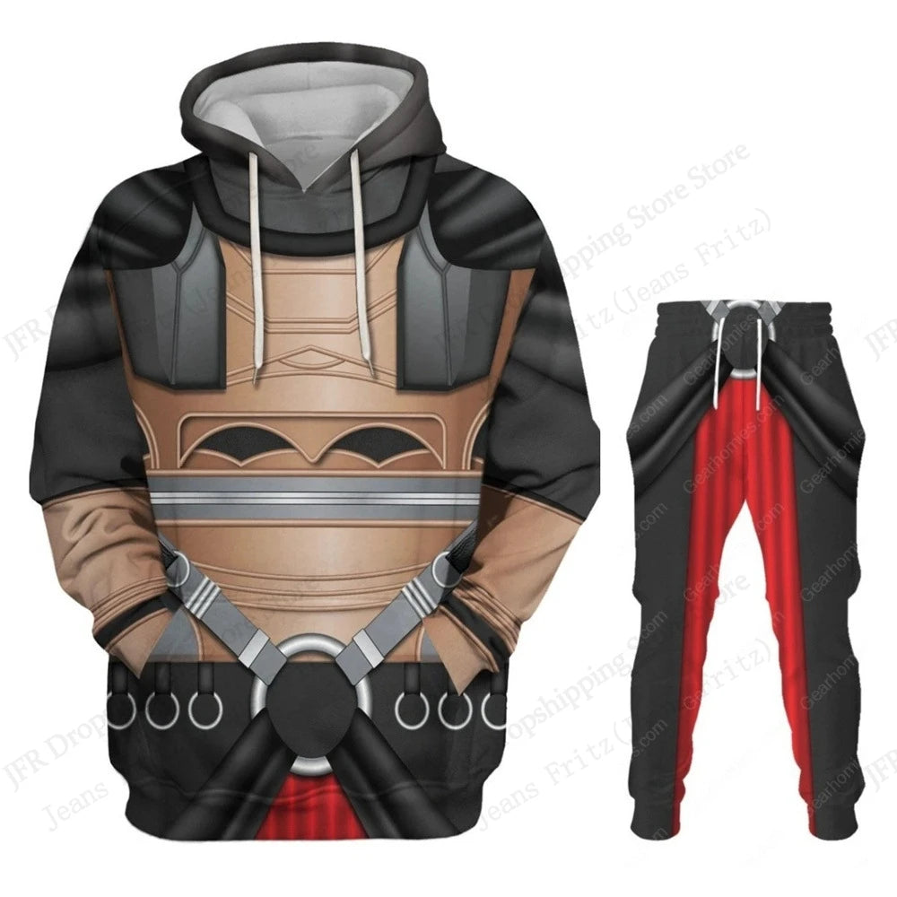 Two Piece Hoodie Pant Sets Anime Movie Armor 3d Print Sets Men Women Fashion Hoodie+Pant 2 Piece Suit Run Sports Tracksuit New