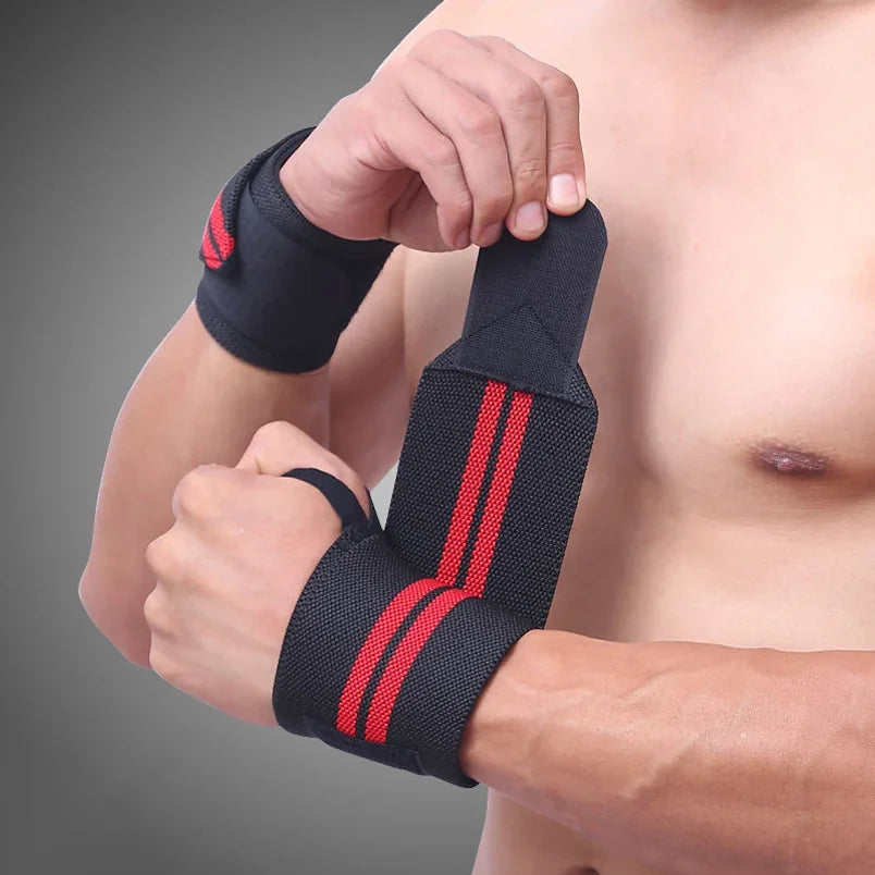 1 Pair Adjustable Bandages Weightlifting Wristbands Wrist Protector Brace Support Professional Sports Grey whole sale