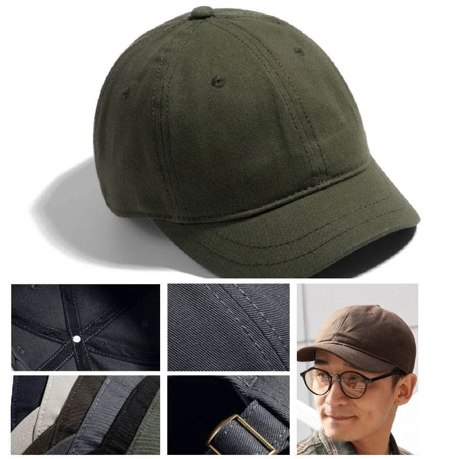 Short Bill Baseball Caps for Men Women Plus Size Big Head Mesh Summer Breathable Short Brim Trucker Hat Running 56-60cm 60-65cm