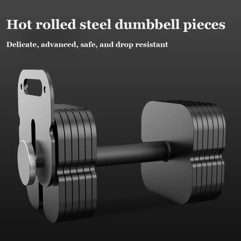Men's Sports Fitness Pure Steel Adjustable Dumbbell Set Combination Set 4kg-49kg Quick Change 3-IN-ONE Kettlebells Barbells