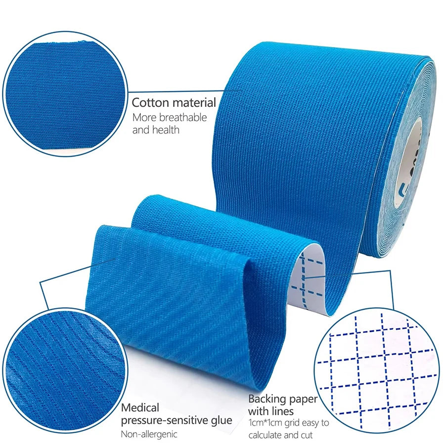 5M Kinesiology Tape Athletic Elastoplast Sport Muscle Patch Recovery Strapping Gym Waterproof Muscle Strain Injury Ease Bandage