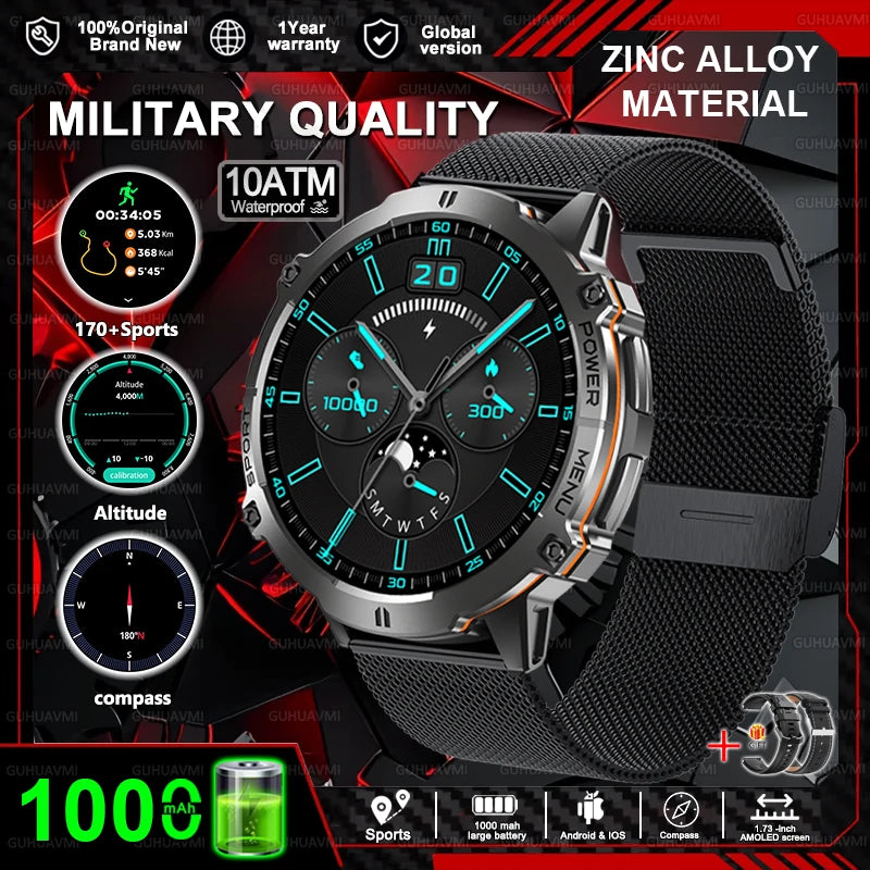2025 New T-Rex3 1000mAh Battery Sports SmartWatch 1.73