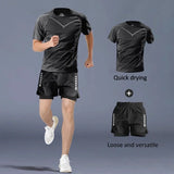 Men's marathon running track and field training short-sleeved shorts quick-drying sports suit