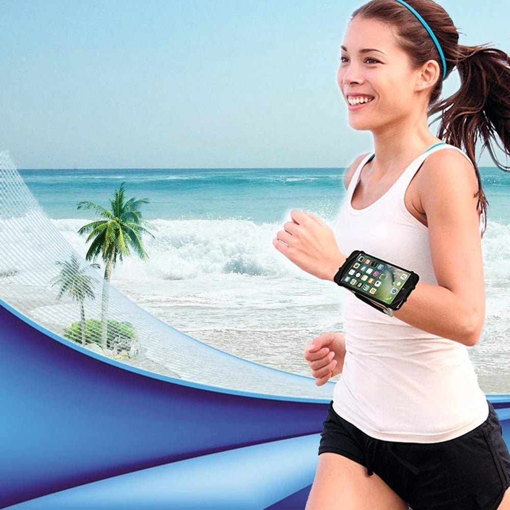 Wristband Phone Holder Mobile Removable 360°Rotating Running Phone Wrist Bag Takeaway Navigation Arm Bag for Fitness Cycling