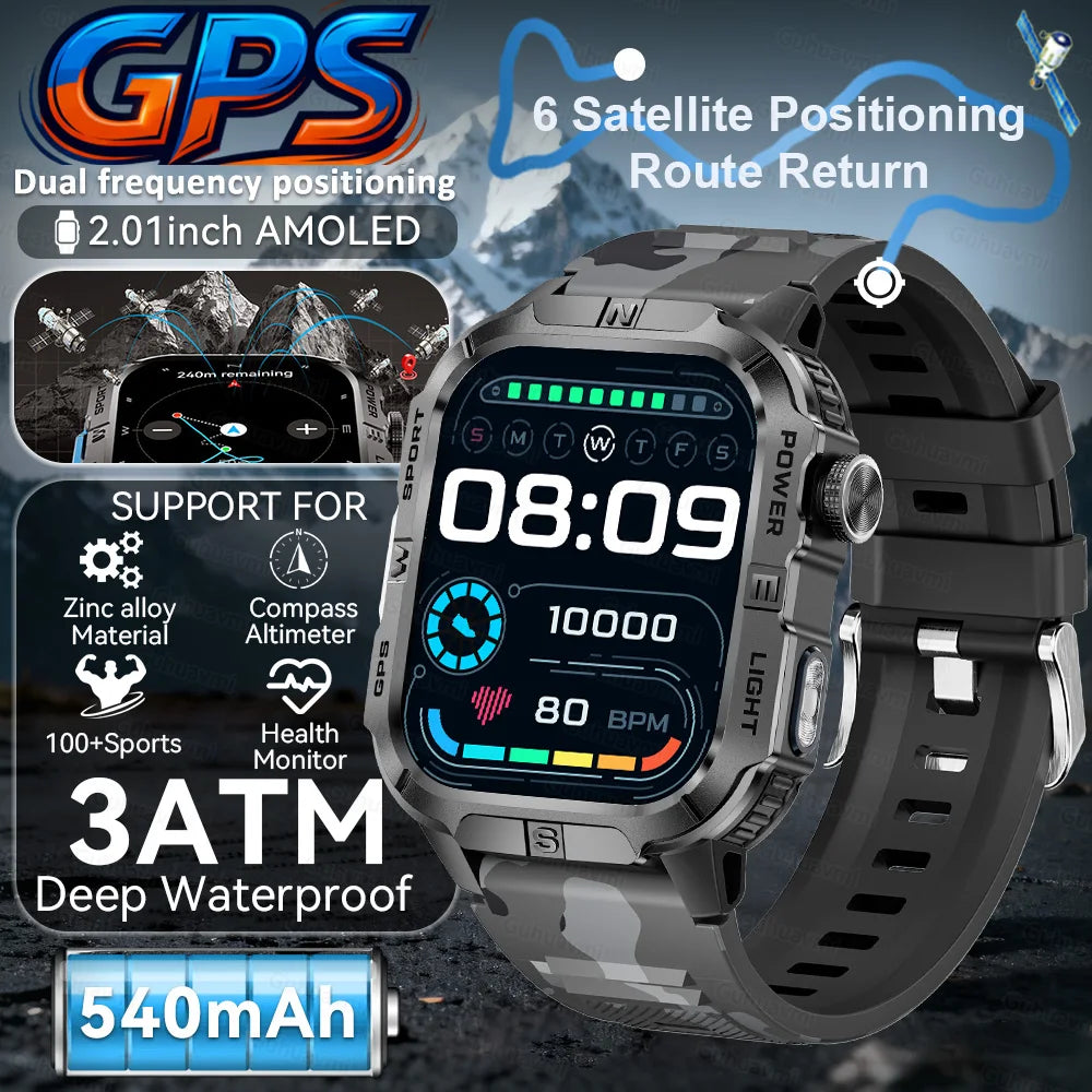 New Military Grade Smart Watch Men 2.01
