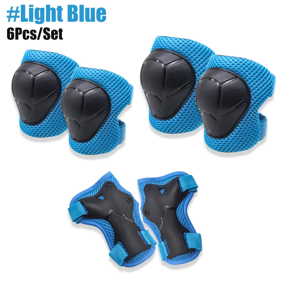 6Pcs/Set Protective Gears Set for Kids Children Knee Pad Elbow Pads Wrist Guards Child Safety Protector Kit for Cycling Skating