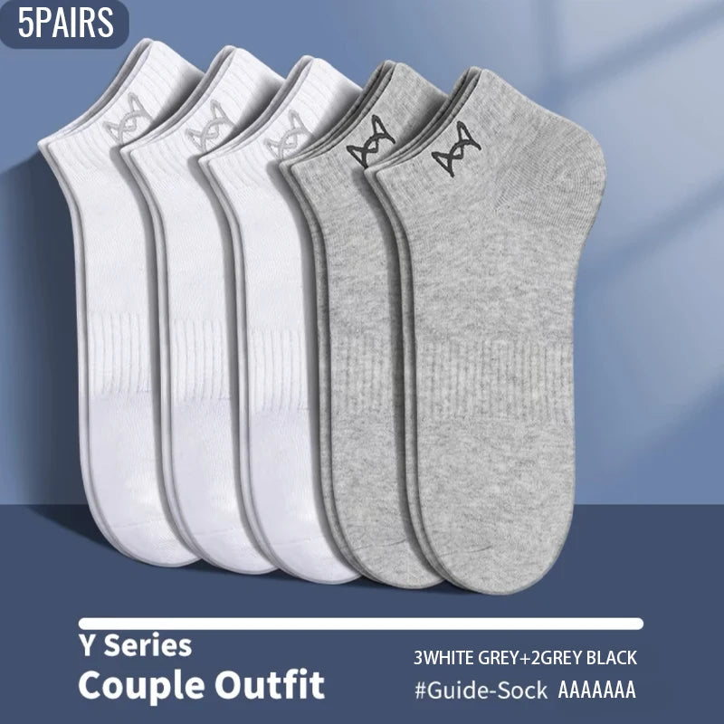 MiiOW Pure Cotton Short Sock Men Sport Non-Slip Invisible Ankle Sock Summer Anti Sweat Deodorant Breathable Business Dress Sock
