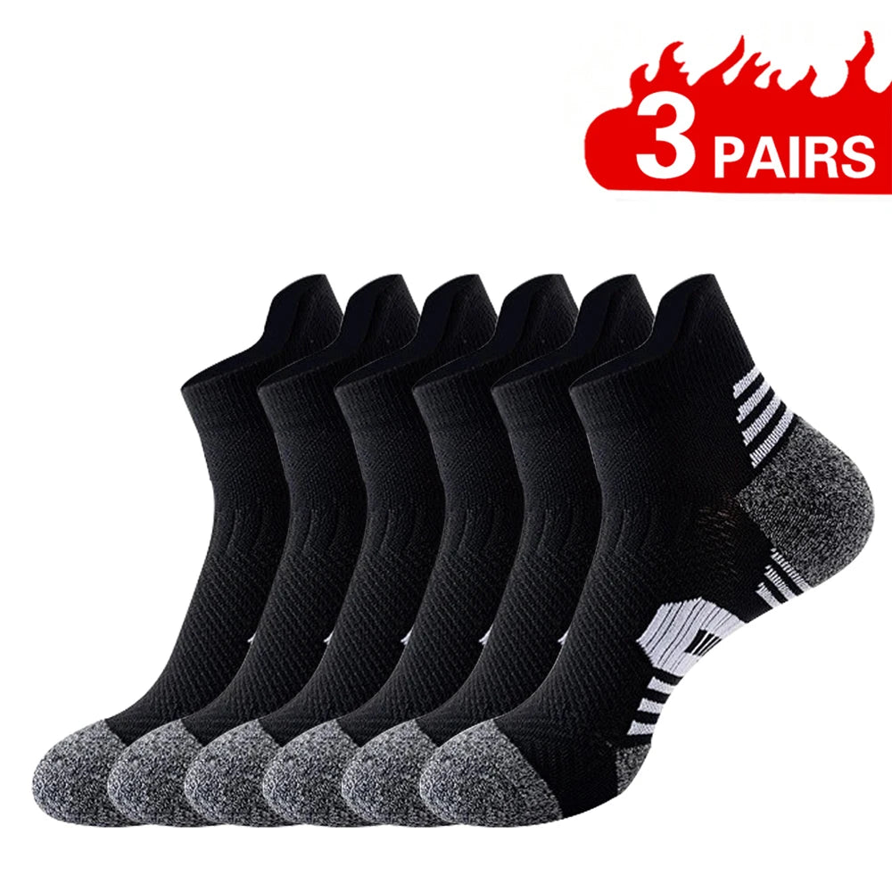 3/1 Pairs Professional Sport Socks Men's marathon running Compression Long Socks Outdoor Mountain climbing Training Short Sox