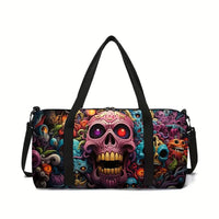 Classic Popular New skeleton 3D Printed Large Capacity Travel Bags Barrel Shape Crossbody Bag Outdoor Sports Bags Gym Yoga Bag