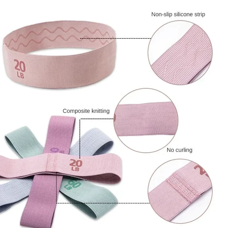 Fabric Elastic Fitness Resistance Bands Yoga Pilates Hip Circle Expander Bands Gym Training Loops Yoga Workout Equipment