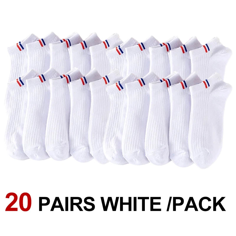 10/20 Pair Neutral Solid Color Low-Top Sports Socks Spring Summer Sweat Absorbing Breathable Comfortable All-Season Leisure Sock