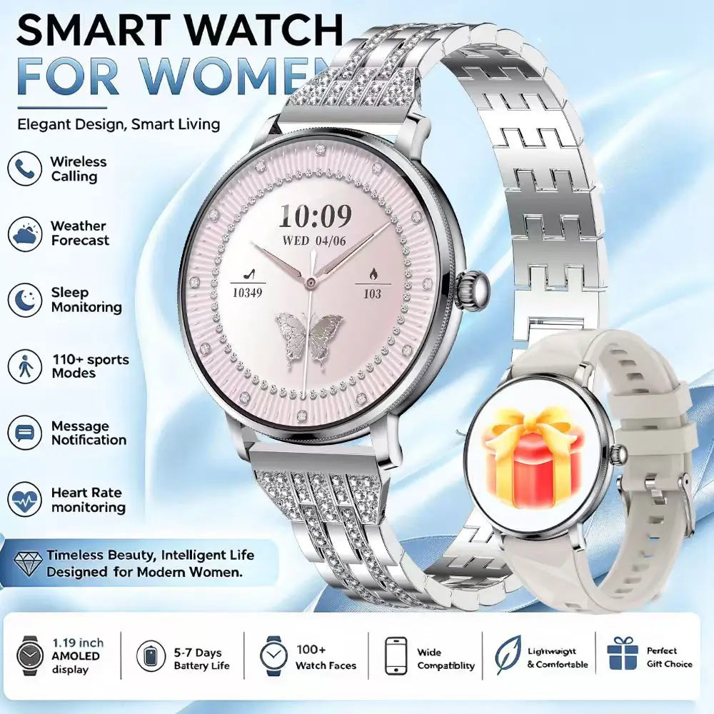 2026 Model of Military-Grade Stylish Smartwatch, 1.19-Inch AMOLED Screen, Heart Rate and Blood Oxygen Monitoring, Bluetooth Call