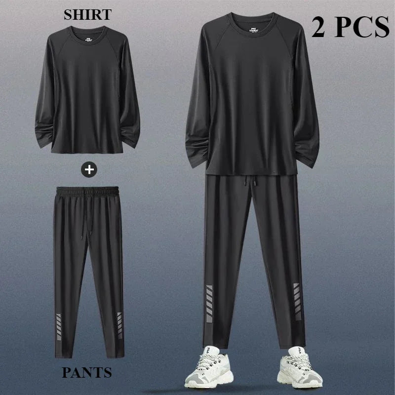Sports Suit Men's Running Training Clothes Fitness Clothes Spring 1-3 PCS Running Quick-drying Sports Sets Mens Clothes