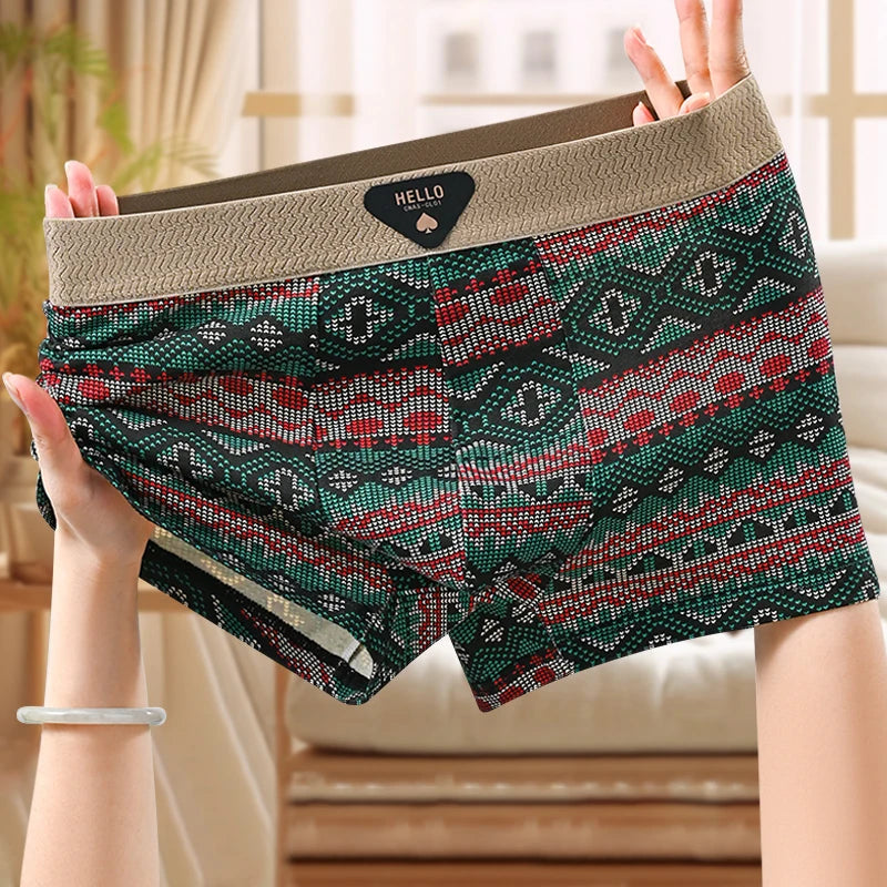 1/4pcs Pack Men Panties Cotton Underwear High Stretch Boxer Shorts Fashionable Sexy Men Underpant Plus Size L-4XL Breathable Men