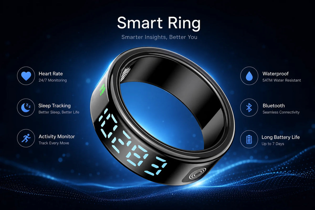 2026 NEW Smart Ring Men Women Charging Case HR SpO2 Blood Pressure Sleep Sport IP68 5ATM Waterproof Holiday Gift Android IOS