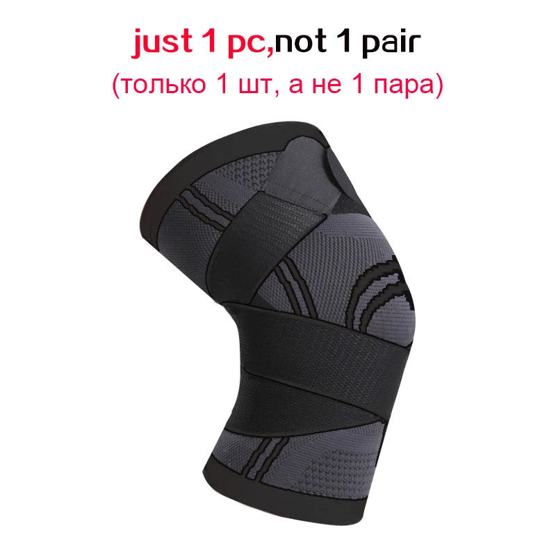 WOSWEIR 1PC Sports Kneepad Men Pressurized Elastic Knee Pads Support Fitness Gear Basketball Volleyball Brace Protector