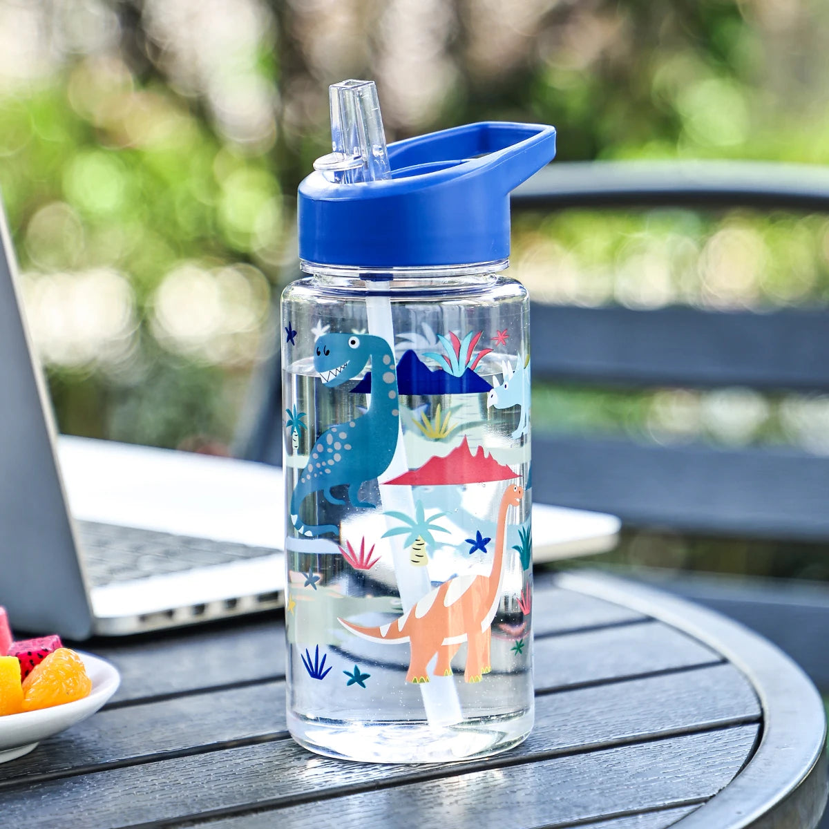 A 500ml Straw Cup, Cute and Portable Dinosaur Ice Cream Water Bottle, Outdoor Portable Cute Cup Water Bottle