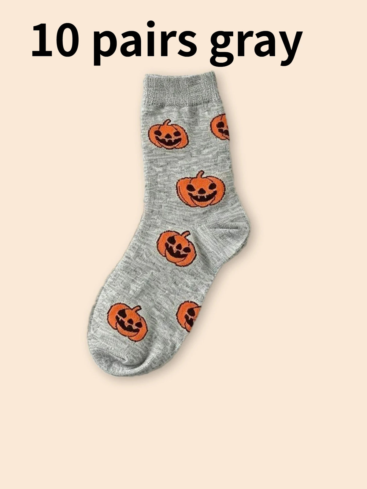 1/10 Pairs Halloween Pumpkin Socks for Men Women, Cute Cartoon Crew Socks, Funny Jack O Lantern Party Casual Holiday Socks